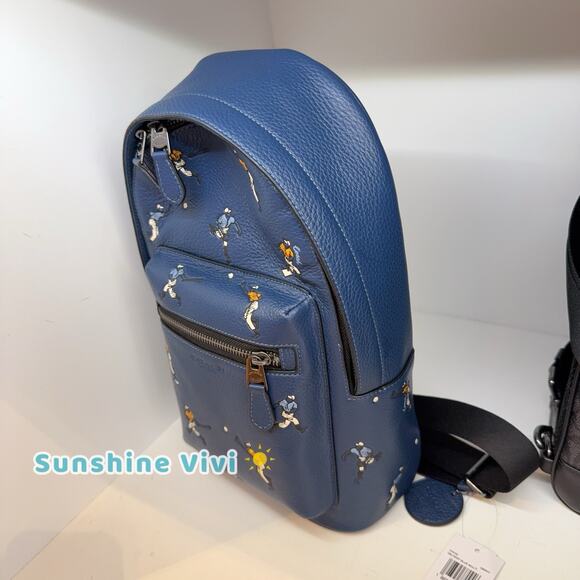 NWT Coach MEN'S West Pack With Star/Baseball Print CAX48 Deep Blue Multi - Picture 3 of 10